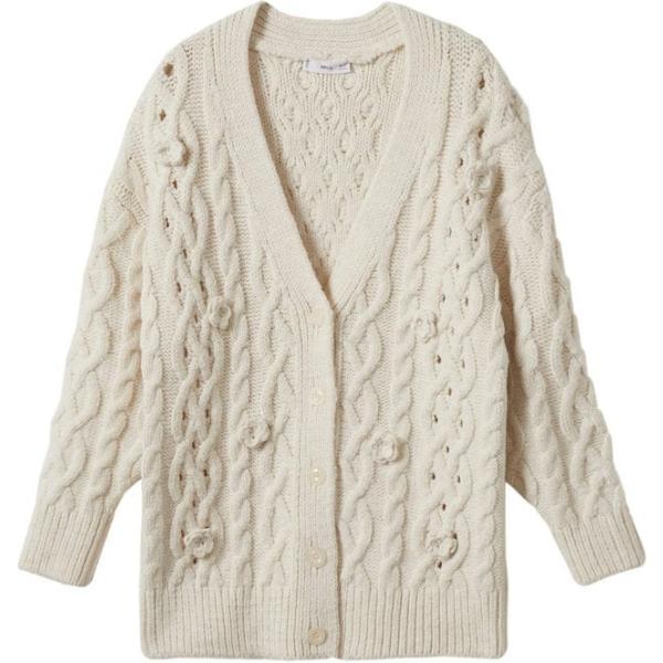 cardigans Mango bianco a fiori