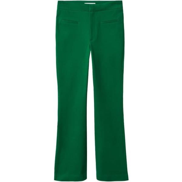 pantaloni capri Mango verde tinta unita