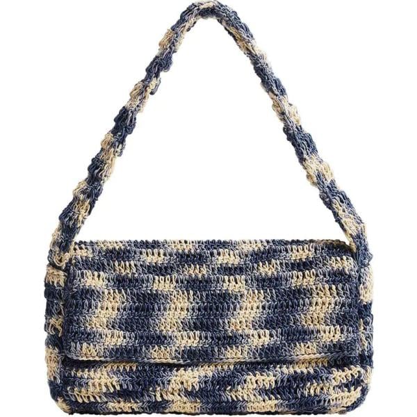 borse a spalla Mango blu con stampe