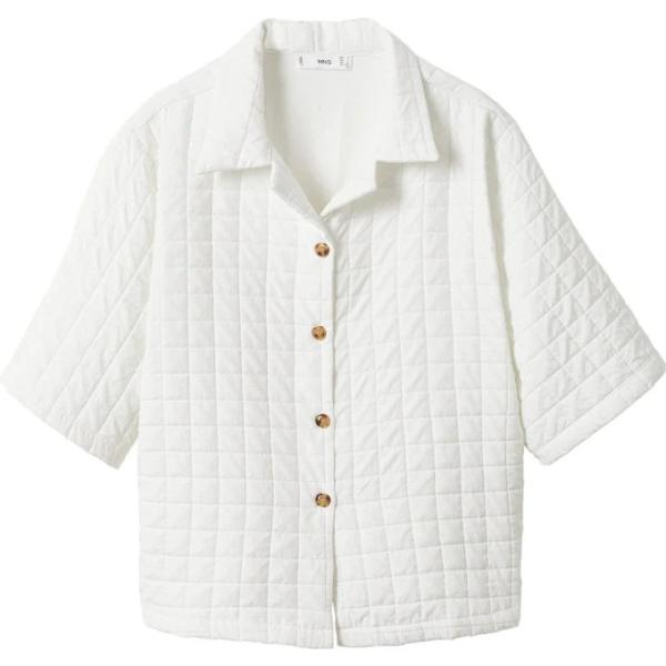 bluse Mango bianco a quadri