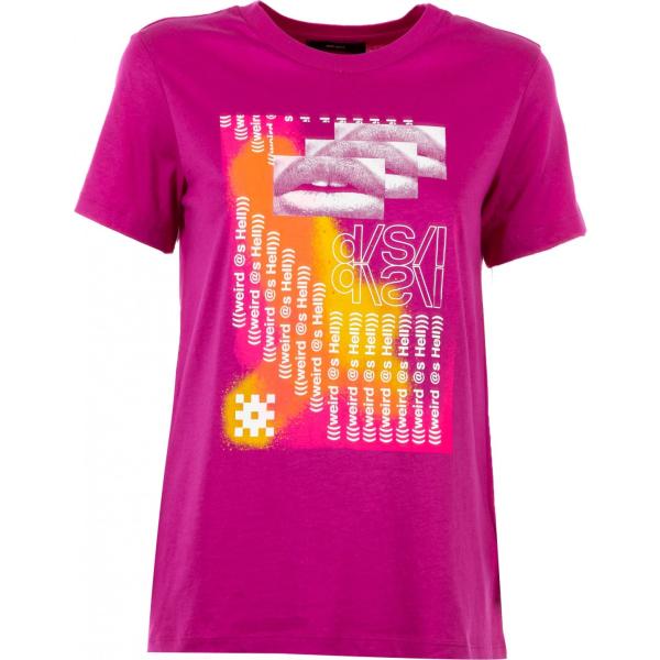 t-shirt Diesel rosa con stampe