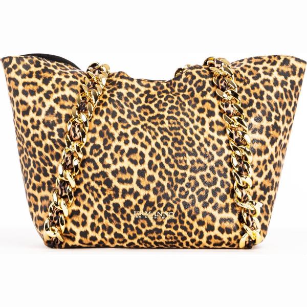 borse a mano Ermanno Scervino marrone animalier