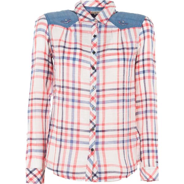 camicie Tommy Hilfiger bianco a quadri