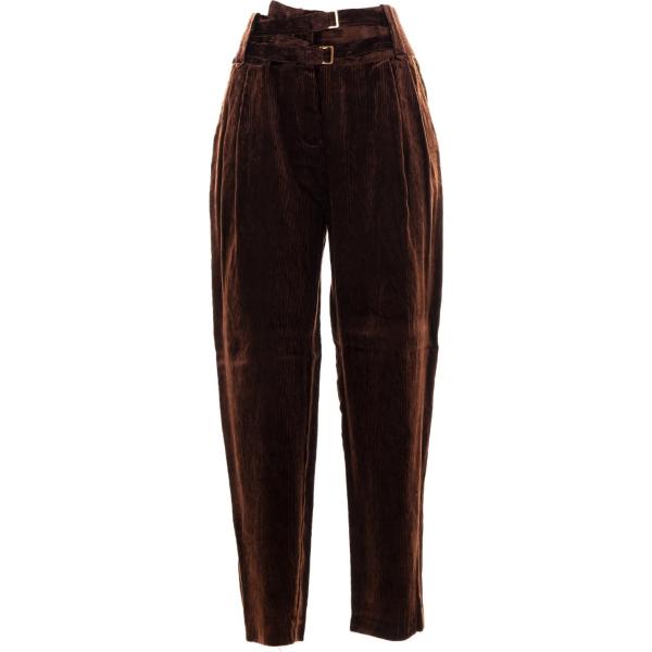 pantaloni Pinko marrone tinta unita