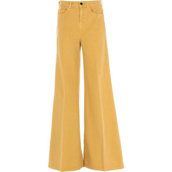 pantaloni a palazzo Pinko giallo tinta unita