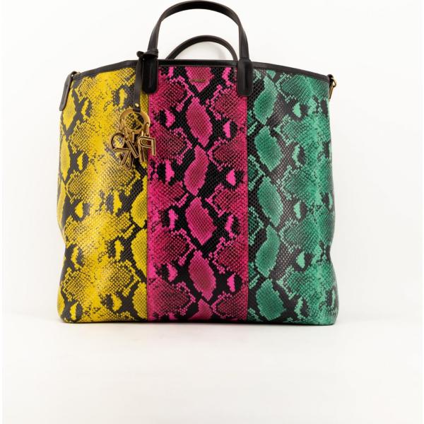 borse a mano Pinko multicolore serpente