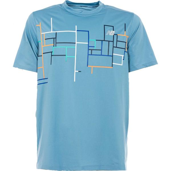 t-shirt New Balance blu tinta unita