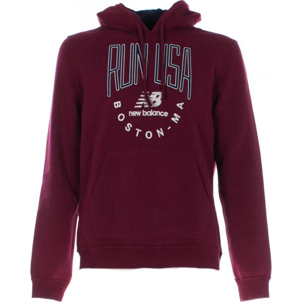 felpe con cappuccio New Balance rosso con stampe