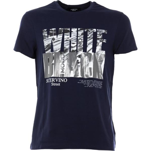 t-shirt Scervino Street blu con stampe