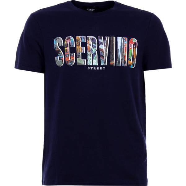 t-shirt Scervino Street blu con stampe