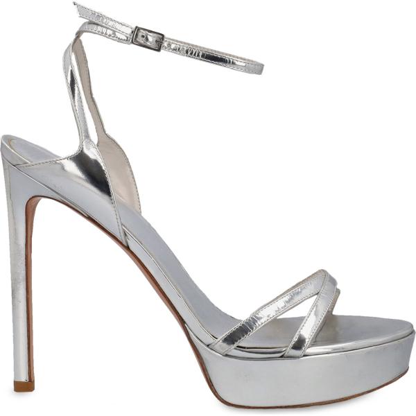 sandali col tacco Stuart Weitzman grigio tinta unita