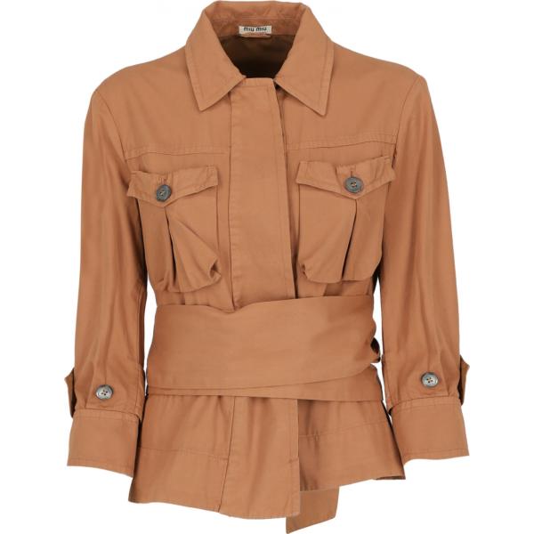blazer Miu Miu marrone tinta unita