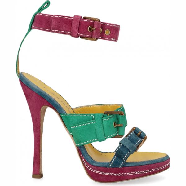 sandali col tacco Dsquared2 viola tinta unita