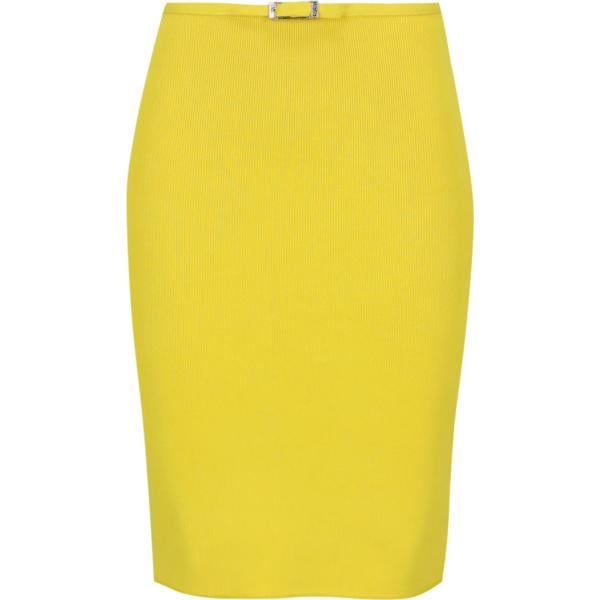 gonne longuette Versace giallo tinta unita