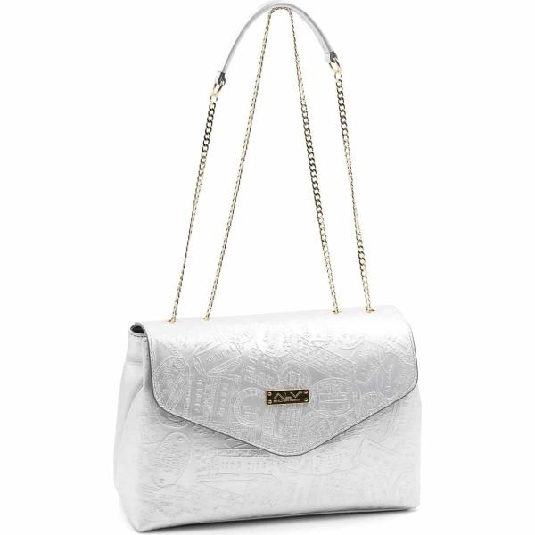 borse a tracolla ALV by Alviero Martini grigio con stampe