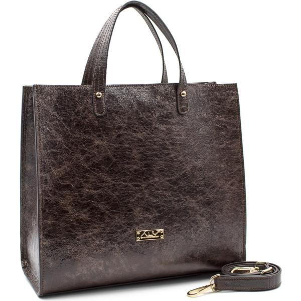 shopping bag ALV by Alviero Martini marrone con stampe