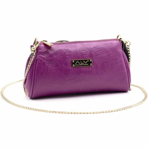 pochette ALV by Alviero Martini viola con stampe