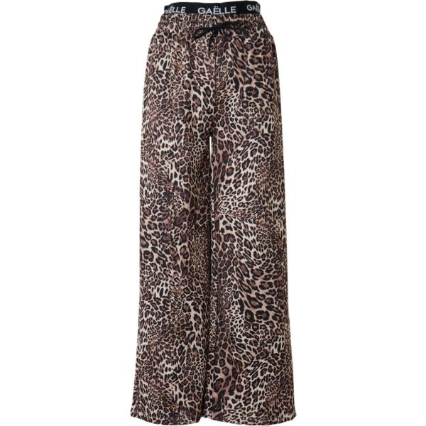 pantaloni a palazzo Gaélle marrone animalier