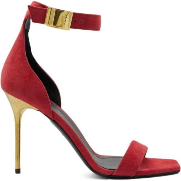 sandali in pelle Balmain rosso
