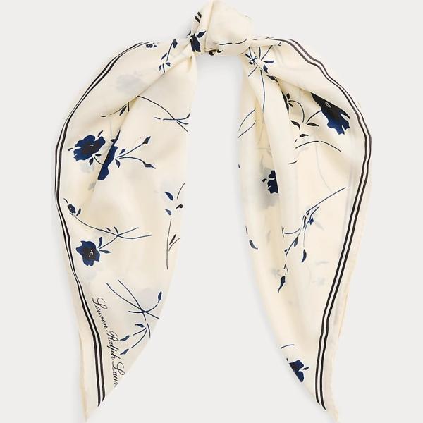 foulard Lauren bianco a fiori