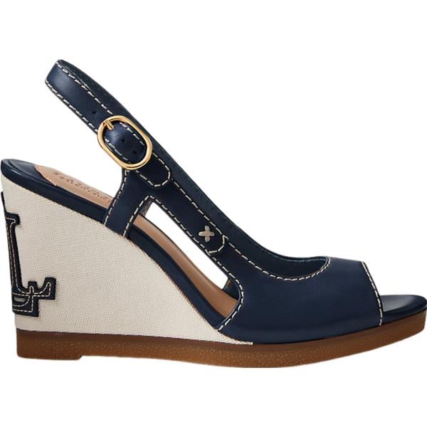 sandali in pelle Lauren blu
