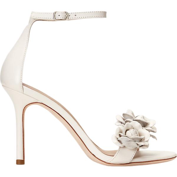 sandali in pelle Lauren bianco a fiori