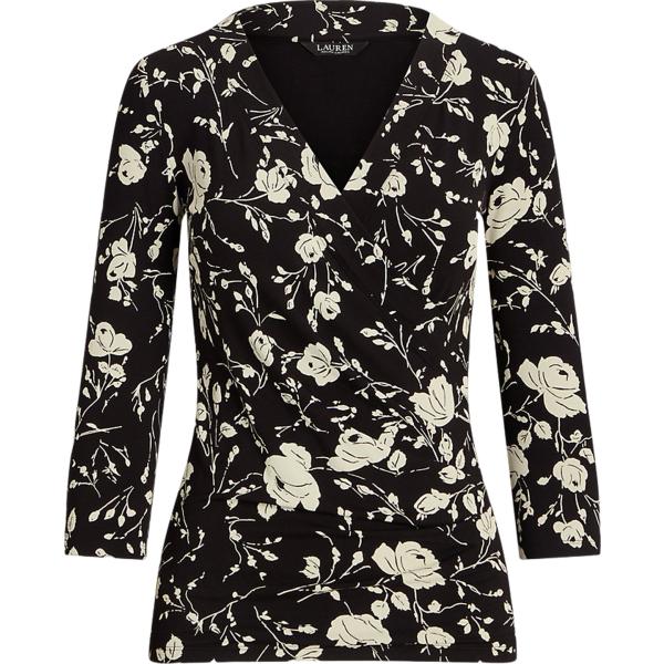 top Lauren nero a fiori