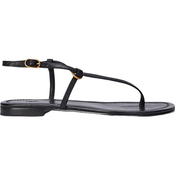 sandali in pelle Polo Ralph Lauren nero