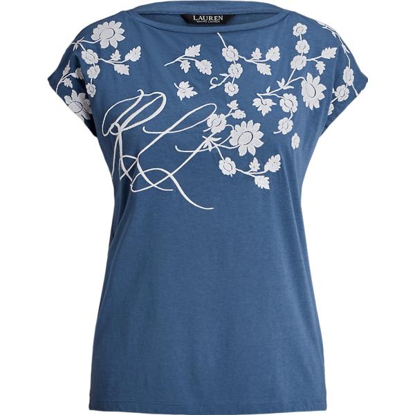 t-shirt Lauren blu a fiori