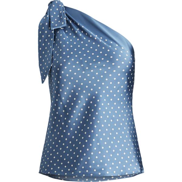 camicie Lauren blu a pois