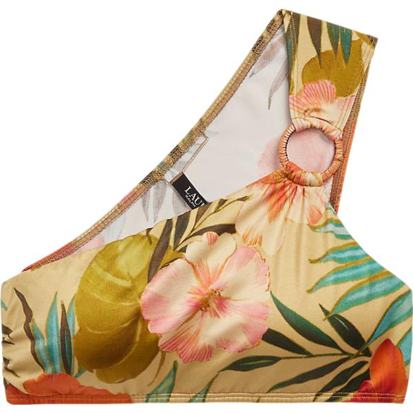 top Lauren marrone con stampe