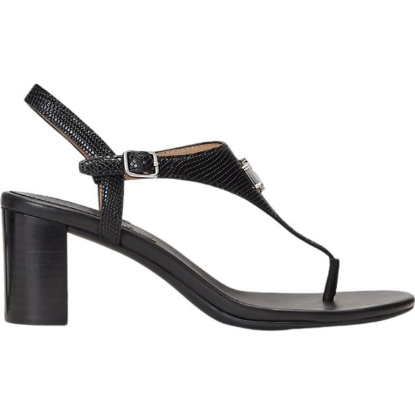 sandali in pelle Lauren nero