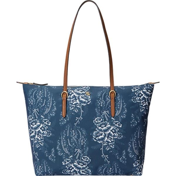 borse tote Lauren marrone a fiori