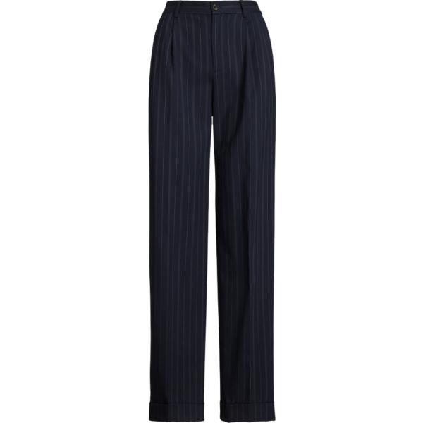 pantaloni Lauren Petite blu a righe