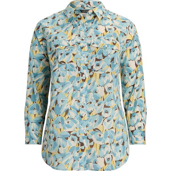 camicie Lauren Curve blu a fiori