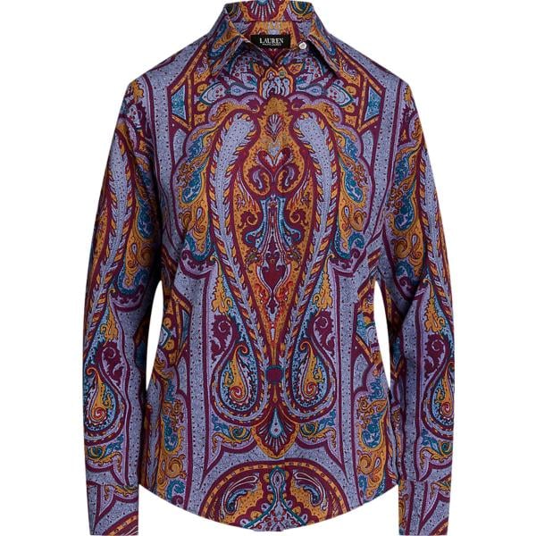 camicie Lauren Petite viola con stampe
