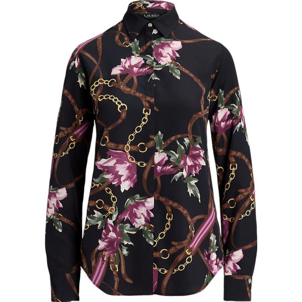 camicie Lauren nero con stampe