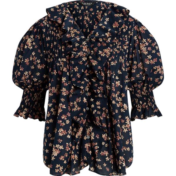 camicie Lauren blu a fiori
