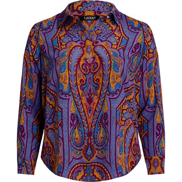 camicie Lauren Curve blu con stampe