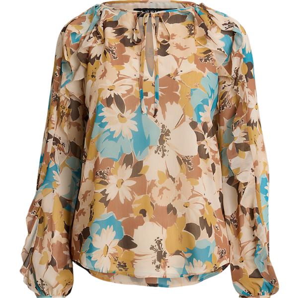 camicie Lauren marrone a fiori