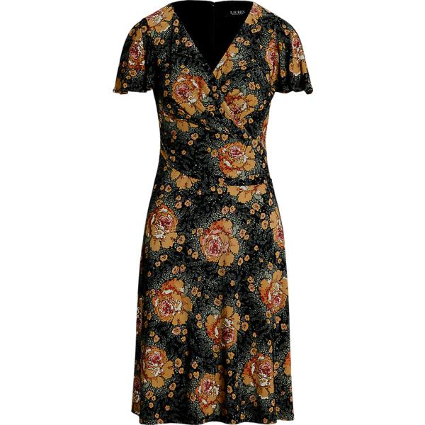 vestiti midi/longuette Lauren nero a fiori