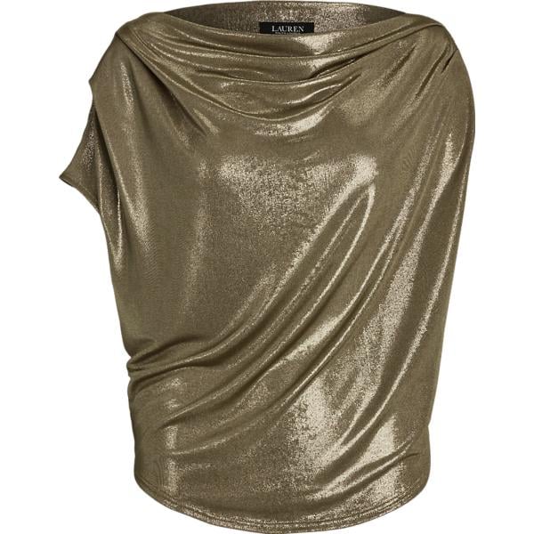 top Lauren marrone con stampe