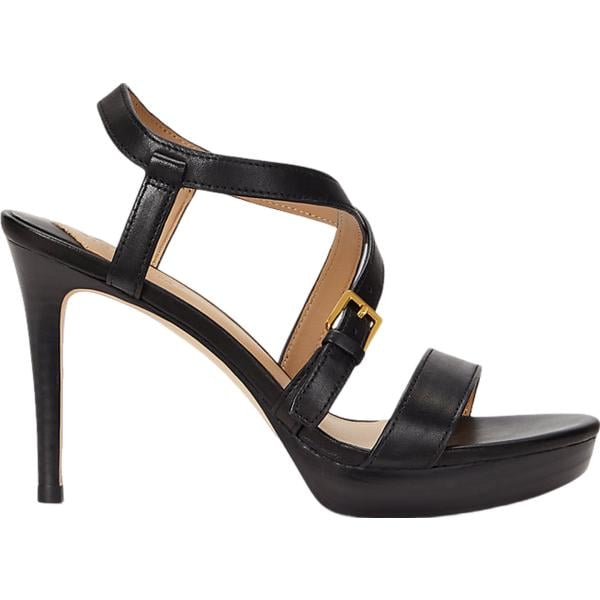 sandali in pelle Lauren nero