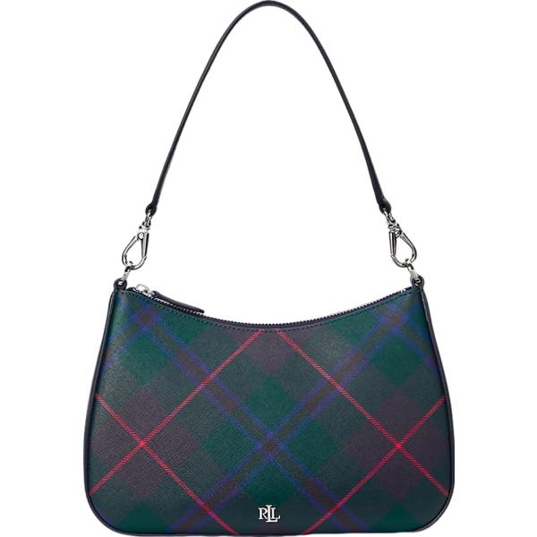 borse a spalla Lauren verde con stampe