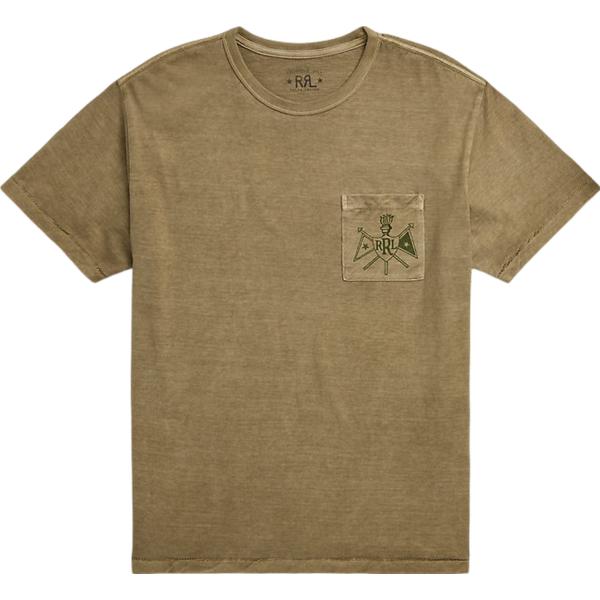 t-shirt Rrl marrone con stampe