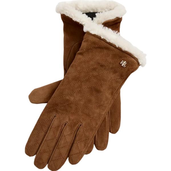 guanti Lauren marrone