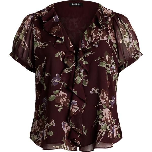 bluse Lauren Curve nero a fiori