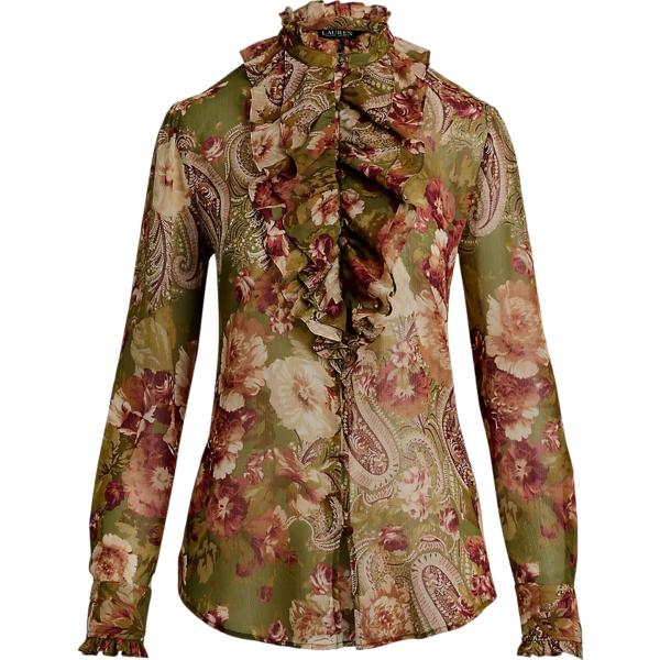 camicie Lauren marrone a fiori