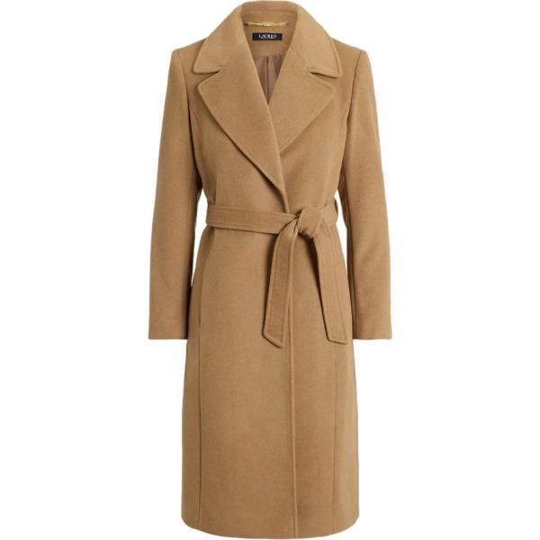 Cappotto da donna in marrone scuro in lana Lauren
