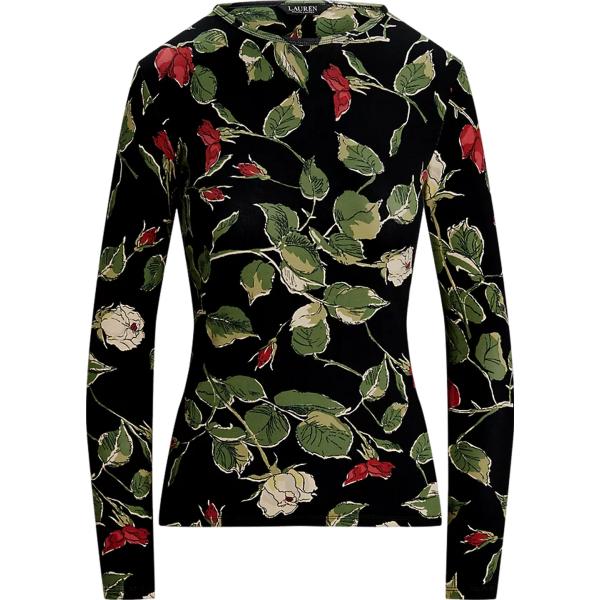 t-shirt Lauren nero a fiori